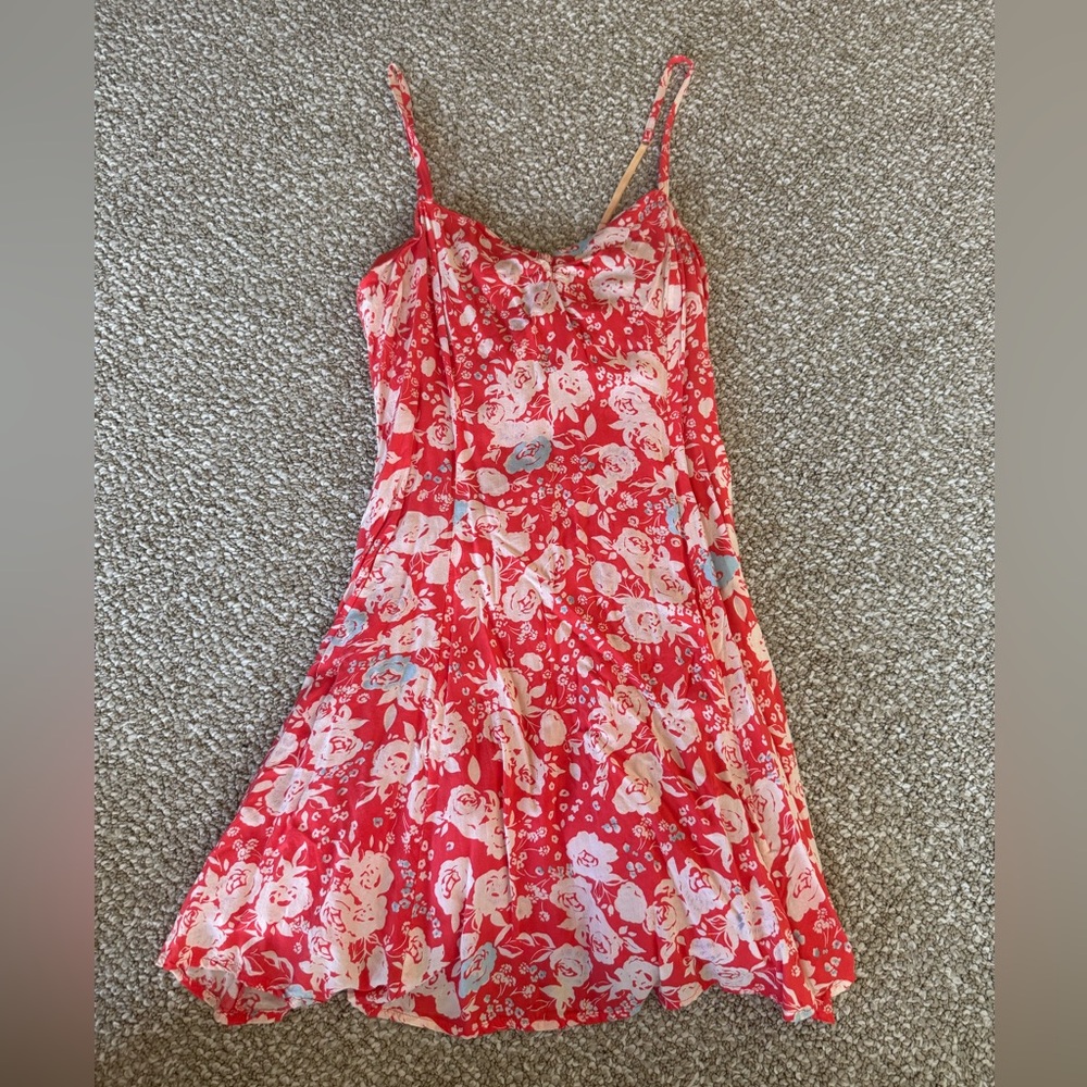 Free People | Red Floral Mini Dress | Size 2